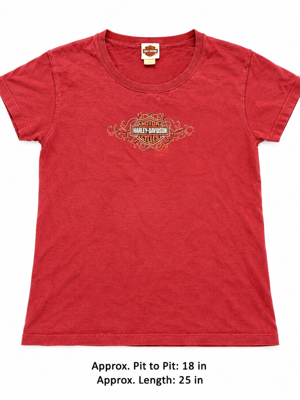 Harley-Davidson Shelton’s Durham NC Faded Red Graphic Biker Motorcycle Tee